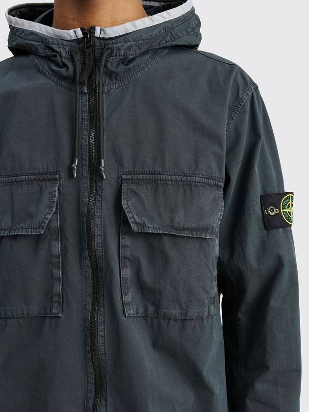 Stone Island Logo Patch Cotton Hooded Overshirt Jumper Jacket 7615122WN V0165 - STONE ISLAND - BALAAN 5