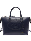 Vitello Embossed Logo Tote Bag Navy - PRADA - BALAAN 3