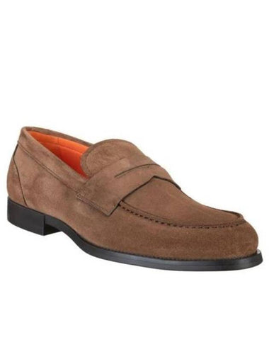 Suede Loafers Brown - SANTONI - BALAAN 1