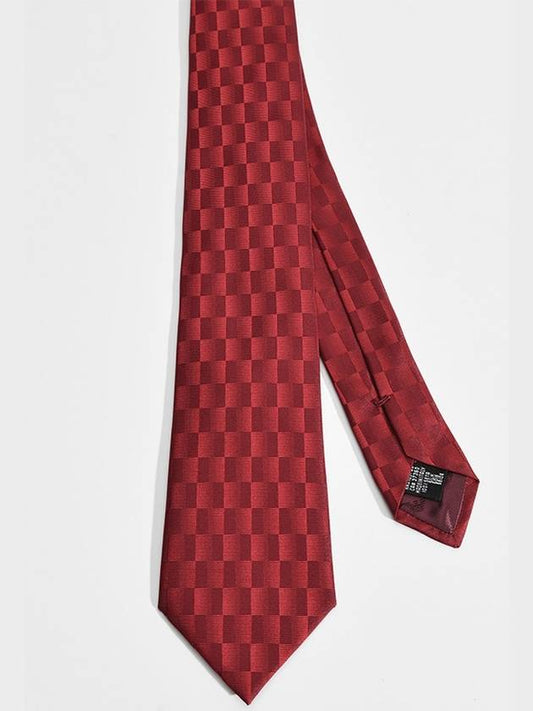 Jacquard Check Pattern Tie Red - EMPORIO ARMANI - BALAAN 2