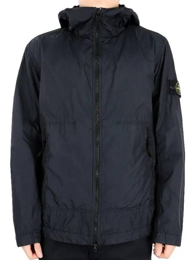 Crinkle Wappen Patch Hooded Jacket Navy - STONE ISLAND - BALAAN 3