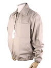 Heart Logo Zip-up Jacket Light Beige - AMI - BALAAN 6