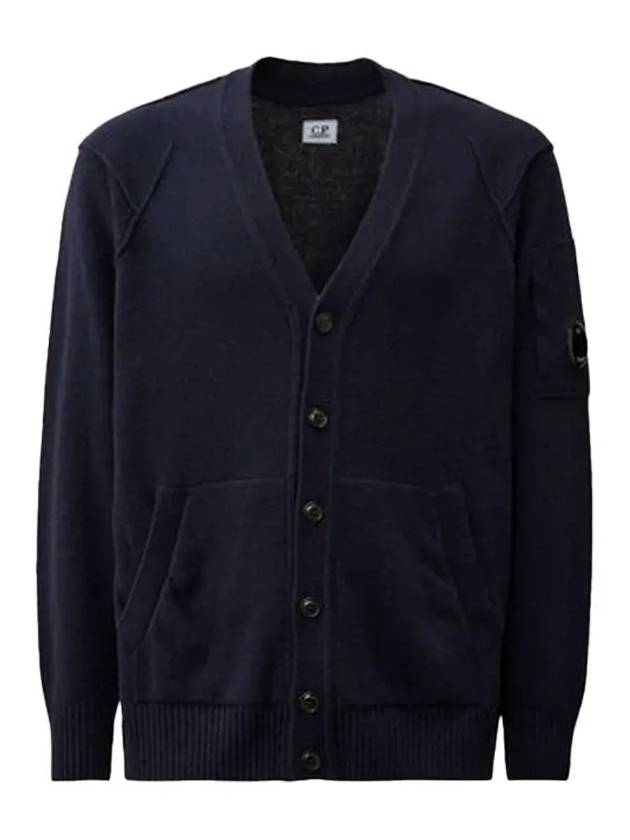 Lambswool GRS Buttoned Cardigan Navy - CP COMPANY - BALAAN 2