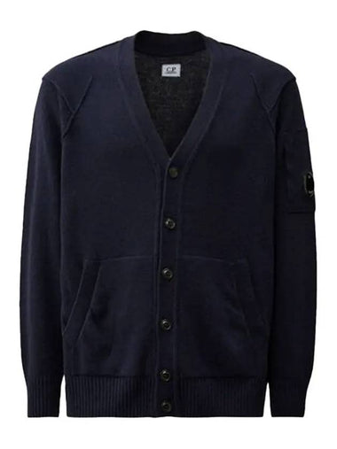 Lambswool GRS Buttoned Cardigan Navy - CP COMPANY - BALAAN 1