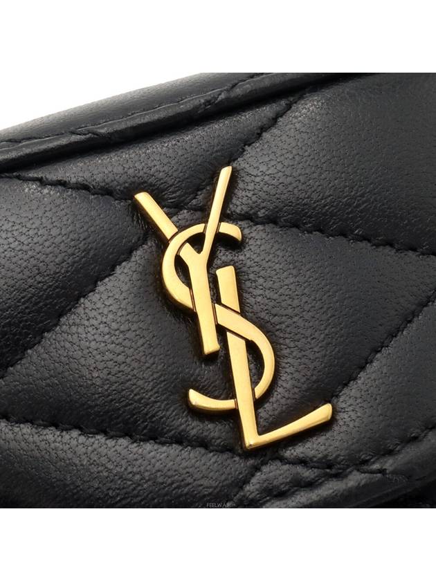 Black lambskin micro box gold chain mini cross bag 766793 - SAINT LAURENT - BALAAN 7