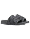 GG Slide Sandals Grey - GUCCI - BALAAN 2