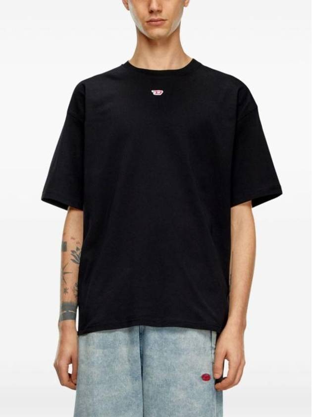 Oval D Logo Cotton Short Sleeve T-Shirt Black - DIESEL - BALAAN 4