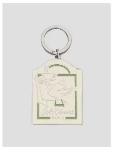 Unisex Cafe Kitsune Fox Keyring Bag Charm Tapioca Domestic Product GM0024030655094 - MAISON KITSUNE - BALAAN 1