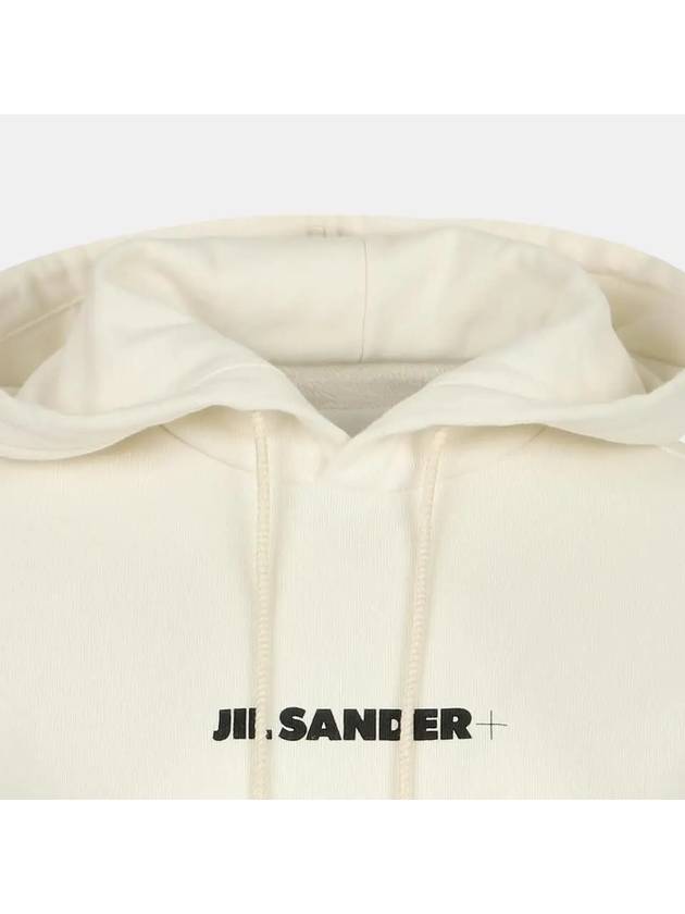 Plus Logo Cotton Hoodie White - JIL SANDER - BALAAN 4