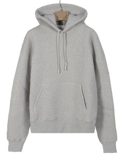 Embroidered Logo Hoodie Grey - AMI - BALAAN 2