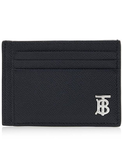 TB Money Clip Grainy Leather Card Wallet Black - BURBERRY - BALAAN 2