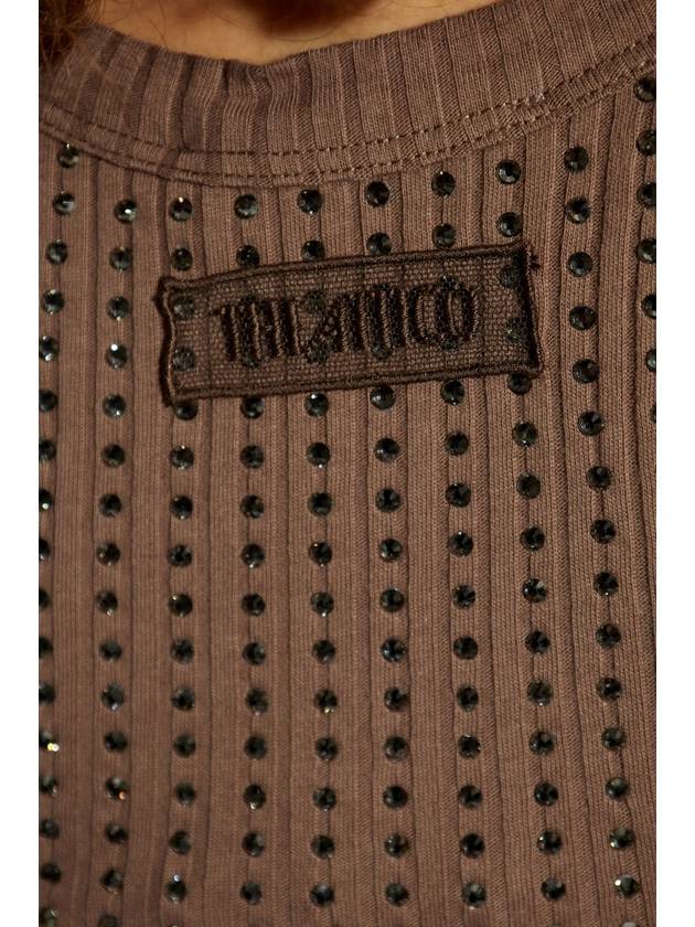 The Attico Dress With Decorative Finishing, Women's, Brown - THE ATTICO - BALAAN 5