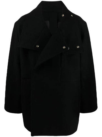 Double Breasted Virgin Wool Coat RR02C7758WY - RICK OWENS - BALAAN 1