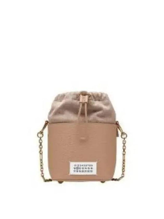 5AC Number Logo Texture Leather Bucket Bag Beige - MAISON MARGIELA - BALAAN 2