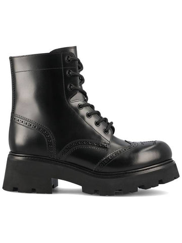 Triomphe Ranger Leather Walker Boots Black - CELINE - BALAAN 1