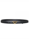 Triangle Logo Buckle Leather Belt Black - PRADA - BALAAN 2