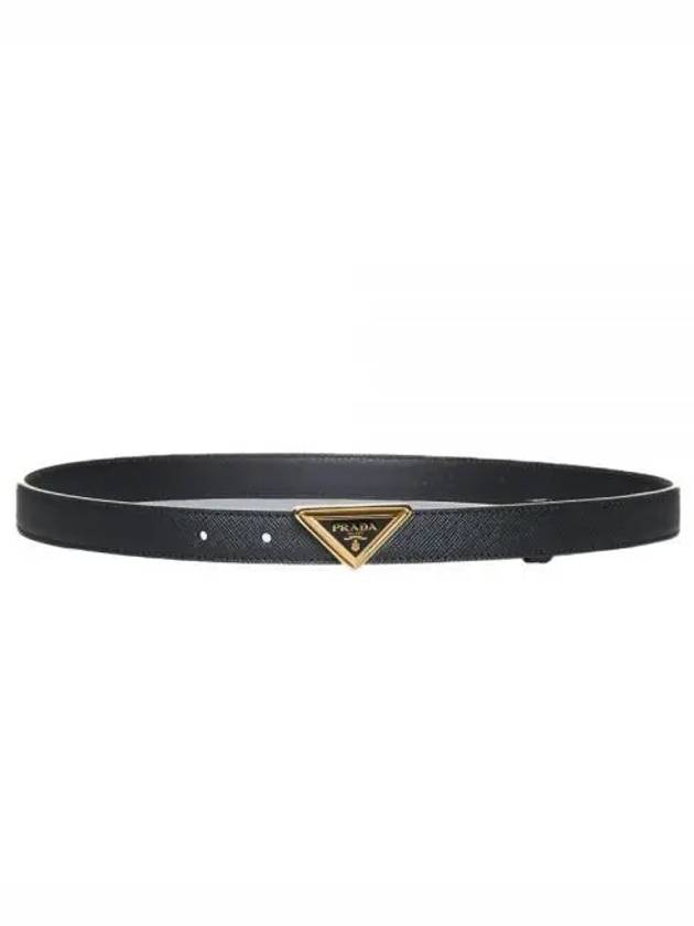 Triangle Logo Buckle Leather Belt Black - PRADA - BALAAN 2