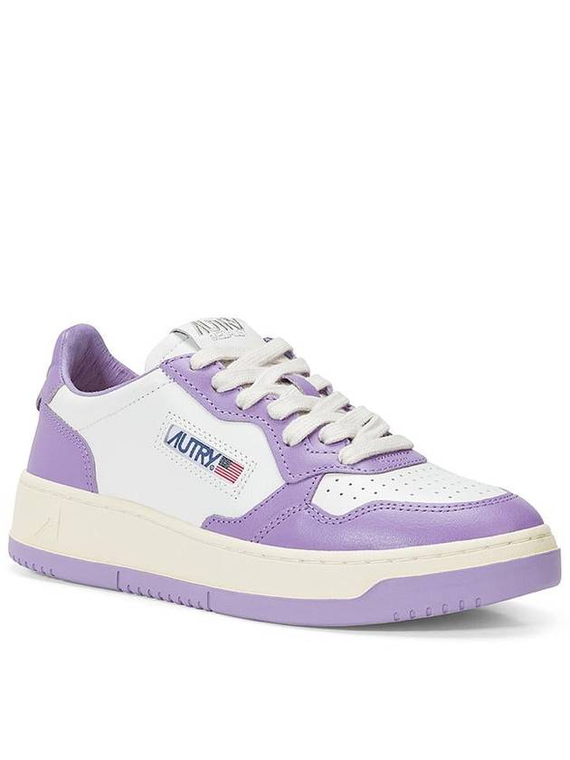 Medalist Leather Low Top Sneakers White Purple - AUTRY - BALAAN 3