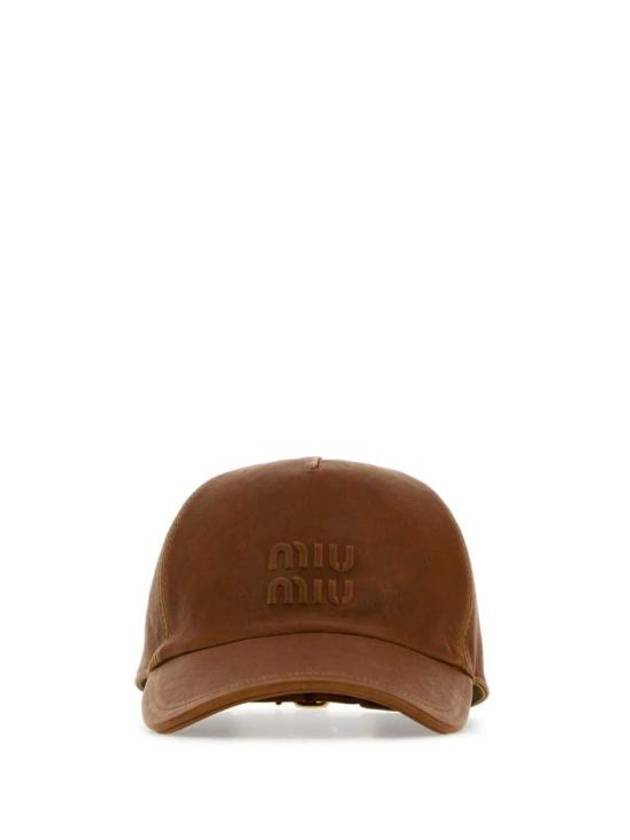 Nappa Leather Ball Cap Brown - MIU MIU - BALAAN 2