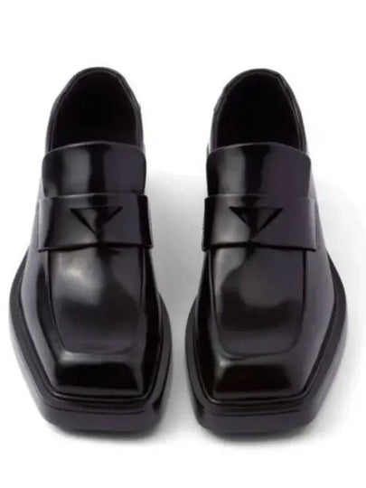 Square Toe Leather Loafers Black - PRADA - BALAAN 2