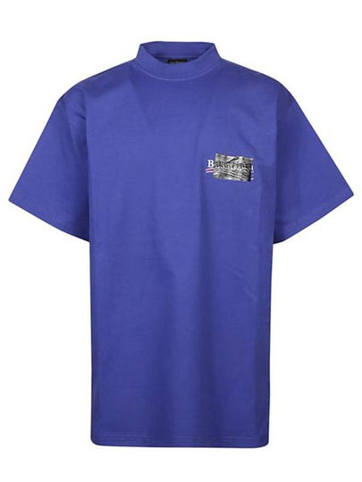 Gaffer Political Campaign Short Sleeve T-Shirt Blue - BALENCIAGA - BALAAN 2