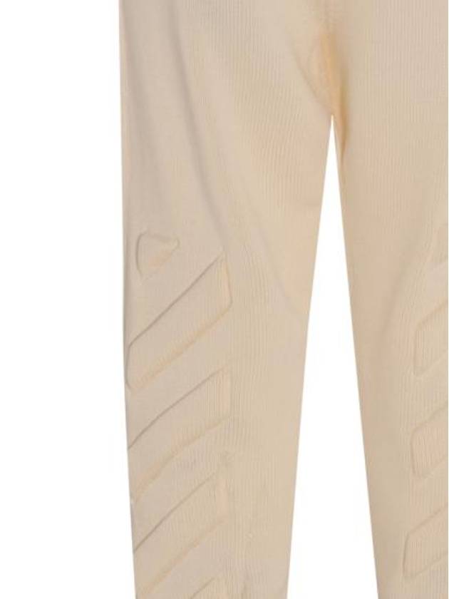 Diag Stripe Knitted Track Pants Ivory - OFF WHITE - BALAAN 5