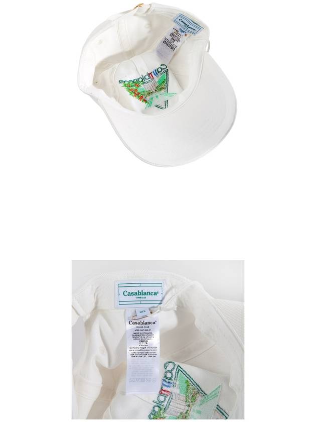 Tennis Club Logo Embroidered Cotton Ball Cap White - CASABLANCA - BALAAN 5