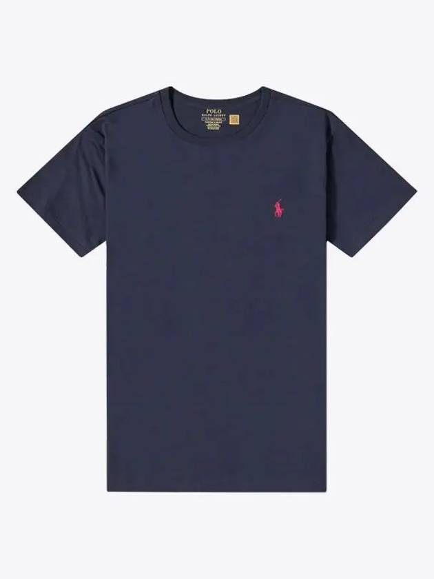 Men's Embroidered Pony Short Sleeve T-Shirt Navy - POLO RALPH LAUREN - BALAAN 2