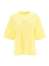 Logo Cotton Short Sleeve T-Shirt Yellow - MARNI - BALAAN 2