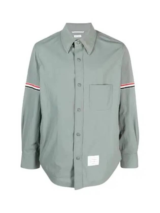 Three Stripes Armband Nylon Long Sleeve Shirt Grey - THOM BROWNE - BALAAN 2