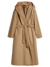 Women's Danton Hooded Cashmere Single Long Coat Camel - MAX MARA - BALAAN.