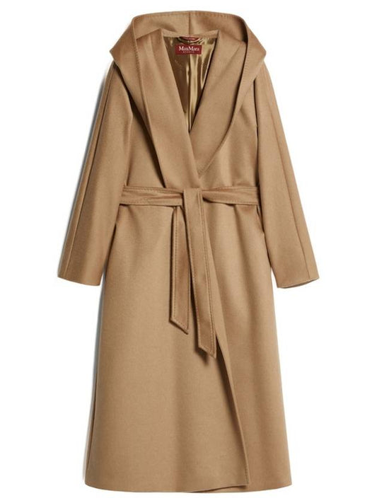 Women's Danton Hooded Cashmere Long Single Coat Camel - MAX MARA - BALAAN 2