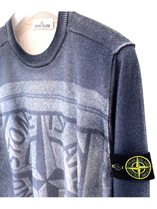 Wappen Patch Logo Printing Knit Top Navy - STONE ISLAND - BALAAN 5