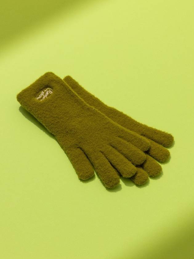 FLUFFY LOGO GLOVE OLIVE - RECLOW - BALAAN 7