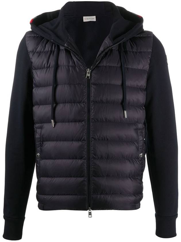 padding mix hooded jacket navy - MONCLER - BALAAN 1