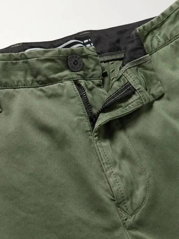 Men's Stretch Cotton Cargo Straight Pants Olive Green - STONE ISLAND - BALAAN 4