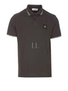 Stretch Cotton Pique Short Sleeve Polo Shirt Grey - STONE ISLAND - BALAAN 2