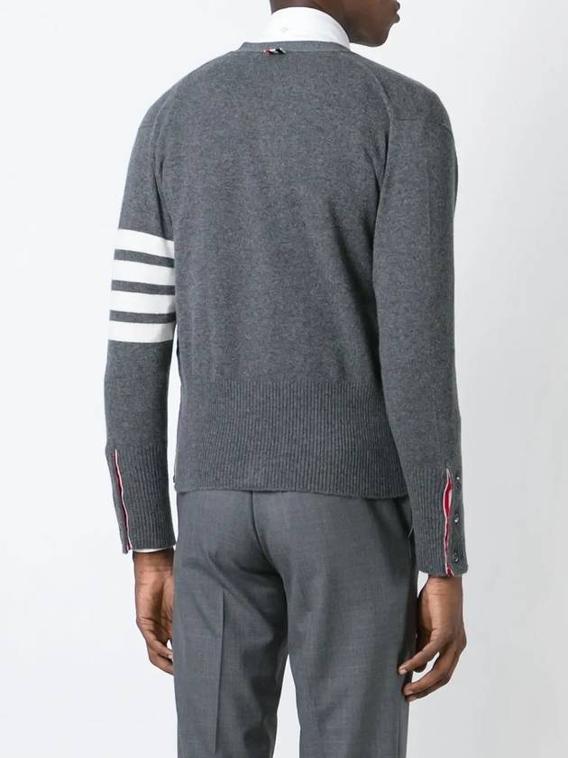 Men's Diagonal Classic Cashmere Cardigan Mid Grey - THOM BROWNE - BALAAN 5