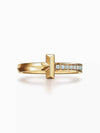 Tiffany T T1 Ring Yellow Gold Diamond Ring Women Men - TIFFANY & CO. - BALAAN 3