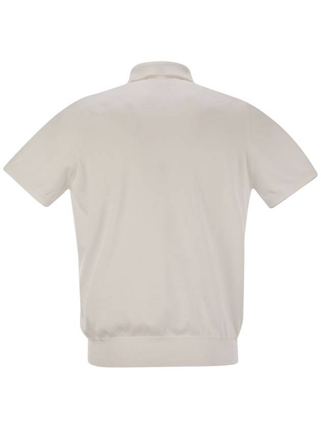 Classic Knit Short Sleeve PK Shirt White - BRUNELLO CUCINELLI - BALAAN 3