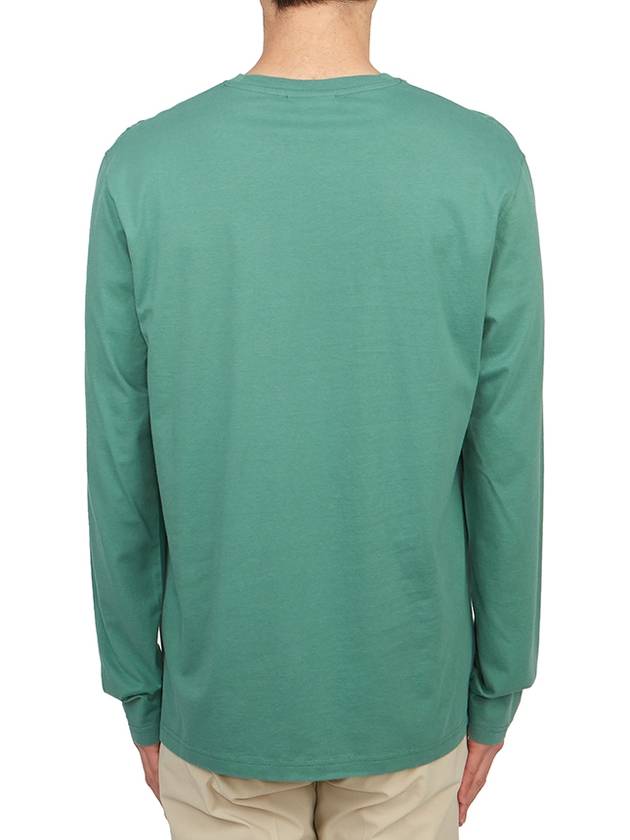 Foxhead Patch Regular Long Sleeve T-Shirt Teal Grey - MAISON KITSUNE - BALAAN 4