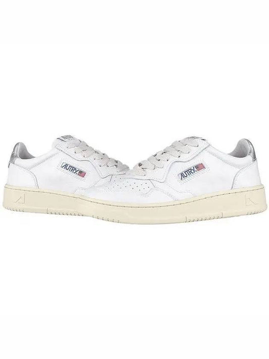 Medalist Leather Metal Silver Tab Low Top Sneakers White - AUTRY - BALAAN 2