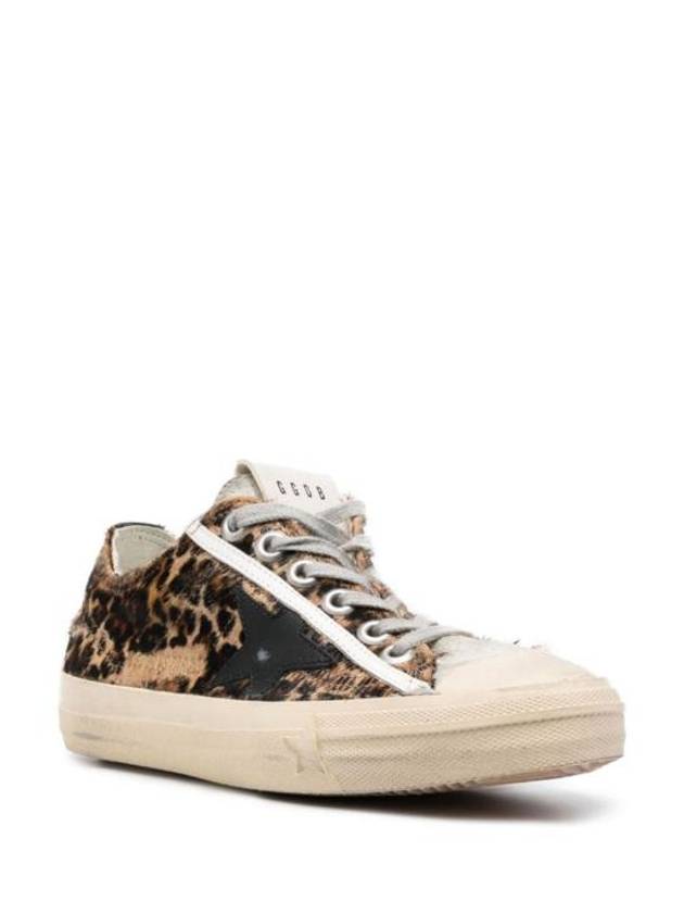 Leopard Print Lace-Up Low-Top Sneakers Brown - GOLDEN GOOSE - BALAAN 3