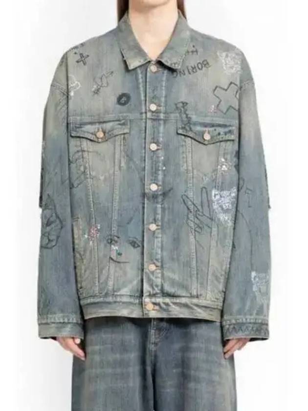 Graffiti Denim Jacket Blue - BALENCIAGA - BALAAN 2