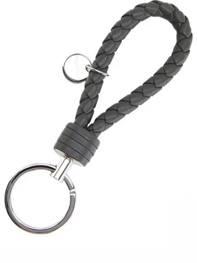 Intrecciato Leather Key Holder Grey - BOTTEGA VENETA - BALAAN 2