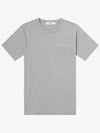 Baby Fox Patch Pocket Short Sleeve T-Shirt Grey Melange - MAISON KITSUNE - BALAAN 3