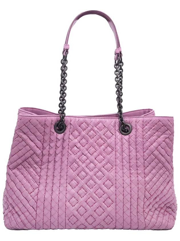 Women s Bottega Veneta 428052 Lavender Pink Calfskin Chain Shopper Medium Shoulder Bag gt Gangbuk used luxury goods - BOTTEGA VENETA - BALAAN 4