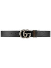 GG Marmont Reversible Leather Belt Black Brown - GUCCI - BALAAN 2