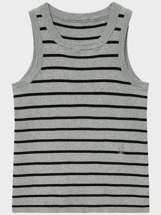 Square neck knit sleeveless black gray - NOIRER - BALAAN 2