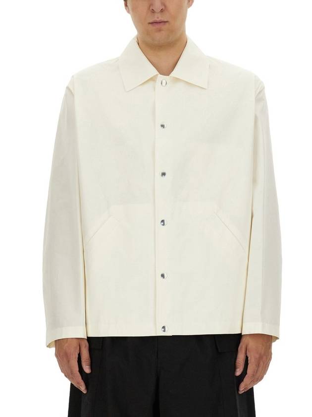 Back Logo Print Jacket Beige - JIL SANDER - BALAAN 3